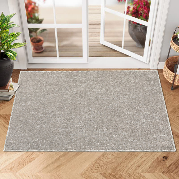 Ebern Designs Abrao Chenille Machine Washable Rug Wayfair Canada